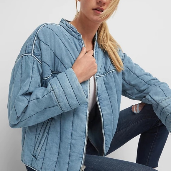 gap quilted denim jacket